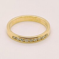 18 Carat Yellow Gold Channel Set Diamond Ring AUS Size O
