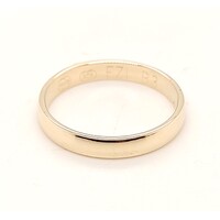 9 Carat Yellow Gold Half Round Barrel Ring AUS Size M½