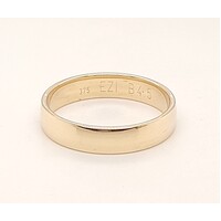 9 Carat Yellow Gold Half Round Barrel Ring AUS Size S½