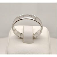 9 Carat White Gold Half Round Barrel Ring AUS Size U