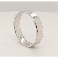 9 Carat White Gold Flat Round Wedding Ring AUS Size U