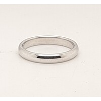 9 Carat White Gold High Dome Wedding Ring AUS Size M
