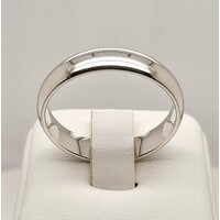 9 Carat White Gold High Dome Edge Wedding Ring AUS Size X