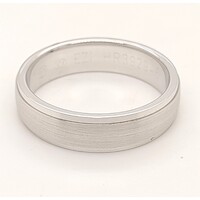 9 Carat White Gold Satin Finished Bevelled Edge Ring AUS Size W