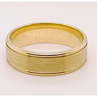 9 Carat Yellow Gold Fine Grain Parallel Finished Wedding Ring AUS Size W