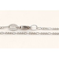 9 Carat White Gold Diamond Cut Figaro Link 50cm Chain