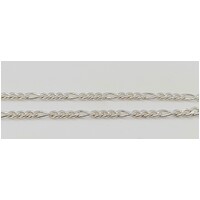 Sterling Silver 2.3mm Wide 45cm Figaro Link Diamond Cut Chain
