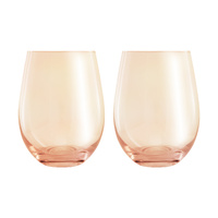 Maxwell & Williams Set of 2 Glamour 540ml Coral Stemless Glasses