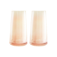 Maxwell & Williams Set of 2 Glamour 480ml Coral Highball Glasses