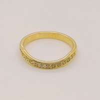 18 Carat Yellow Gold Pave Set Diamond Fitted Ring AUS Size P