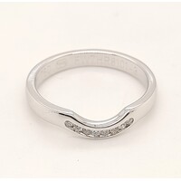 18 Carat White Gold Channel Set Diamond Fitted Ring AUS Size O
