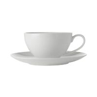 White Basics 400ml Porcelain Breakfast Cup & Saucer