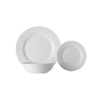White Basics European Rim 18 Piece Dinner Set