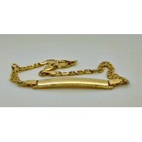 9 Carat Yellow Gold Anchor Link Identity Bracelet - CLEARANCE