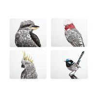 Marini Ferlazzo Birds of Australia Set of 4 Cork Backed 34 x 26.5cm Placemats