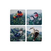 Katherine Castle Birds of Australia 10 Year Anniversary Set of 4 Assorted 10.5cm Cork-backed Coasters