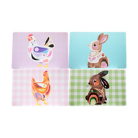 Pete Cromer Barn Friends Set of 4 Reversible Assorted Placemats