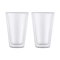 Blend Set of 2 Double Walled 400ml Conical Glass Cups