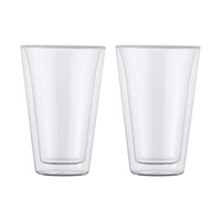 Blend Set of 2 Double Walled 400ml Conical Glass Cups