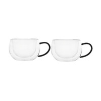 Blend Set of 2 Noir Double Wall 270ml Glass Mugs