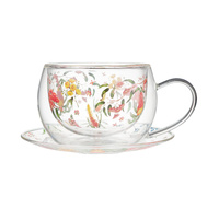 Maxwell & Williams Honey Wattle Set of 2 Double Walled Cup & Saucer