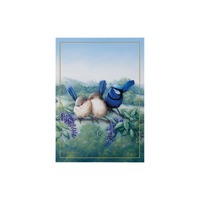 Katherine Castle Birds of Australia 10 Year Anniversary Splendid Fairy Wren 50 x 70cm Cotton Tea Towel