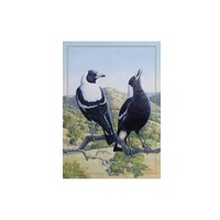 Katherine Castle Birds of Australia 10 Year Anniversary Magpie 50 x 70cm Cotton Tea Towel
