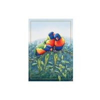 Katherine Castle Birds of Australia 10 Year Anniversary Lorikeet 50 x 70cm Cotton Tea Towel