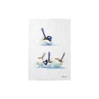 Katherine Castle Bird Life Blue Wren 50 x 70cm Cotton Tea Towel