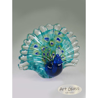 Bohemia Crystal CN Art Glass 14cm Peacock