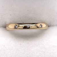 9 Carat Yellow Gold Diamond Set High Dome Ring AUS Size M