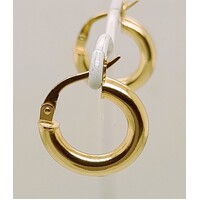 9 Carat Yellow Gold Italian Plain Small Hoop Earrings