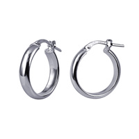 Sterling Silver Italian Half Round Hoop Earrings