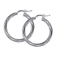 Sterling Silver Italian Twist Hoop Earrings