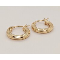 9 Carat Yellow Gold 3mm Twist Hoop Earrings