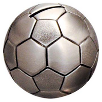 Soccer Ball Pewter Finish Money Box - CLEARANCE