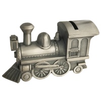 Train Pewter Finish Money Box