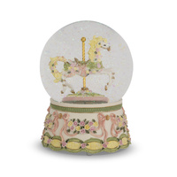 Musical Resin Snowglobe with Carousel Horse
