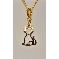 9 Carat Yellow Gold Cut-out Cat Charm/Pendant