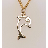 9 Carat Yellow Gold Cut Out Dolphin Charm/Pendant