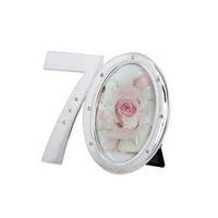 Silver Plated Diamante Age/Anniversary 6 x 9cm (2.5 x 4") Photo Frames - Number 70