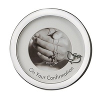Silver Plated Round 'On your Confirmation' 3 x 3 Inch Photo Frame