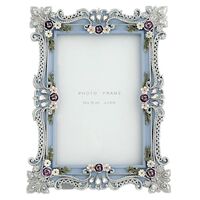 Blue Floral Resin Photo Frame 10 x 15cm (4 x 6") SOPHIE