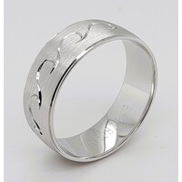 Sterling Silver Satin Finish Wave Ring AUS Size X