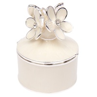 Glass & Epoxy Trinket/Ring Box with Daisy & Butterfly