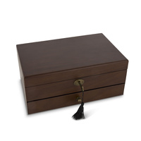 Walnut Veneer Timber 28cm Single Draw Jewellery Box