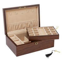 Walnut Veneer Timber 30cm Jewellery Box