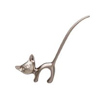 Nickle Plate Cat Ring Holder