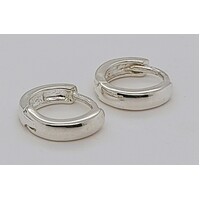 Sterling Silver Plain Tiny Huggie Hoop Earrings