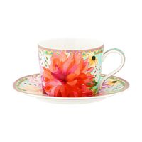 Teas & C's Dahlia Daze Sky Blue 240ml Porcelain Cup & Saucer